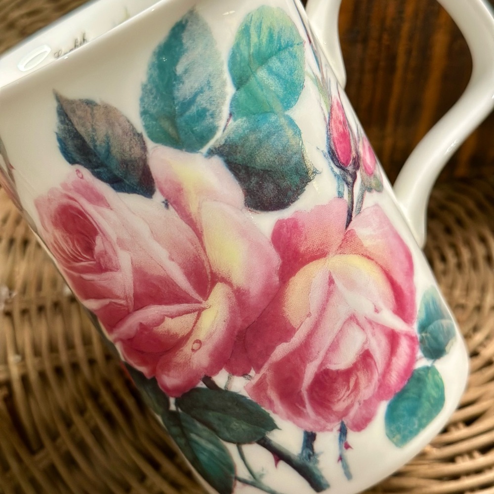 Roy Kirkham Fine Bone China Mugs Rose du Temps Redoute Rose and English Rose - Picture 6 of 13